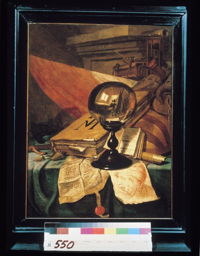 Vanitas with a Crystal Ball by Vincent Laurensz van der Vinne